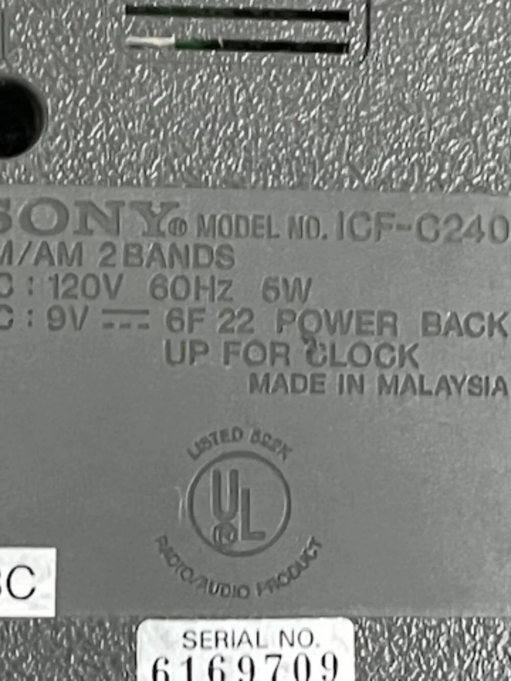 Sony Dream Machine ICF-C240